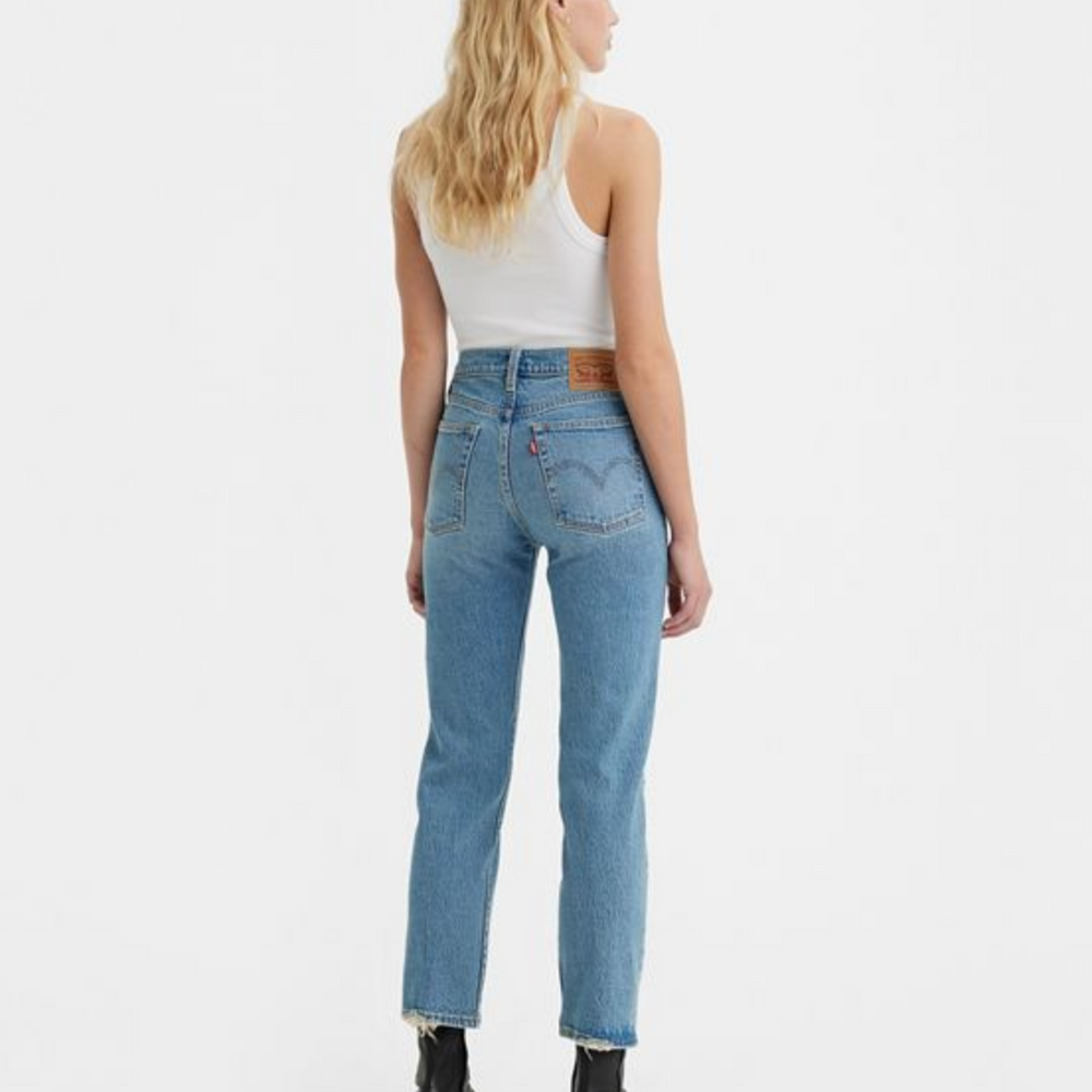 
                      
                        Back view of the Calling All Blues Wedgie Straight Jeans by Levi’s
                      
                    