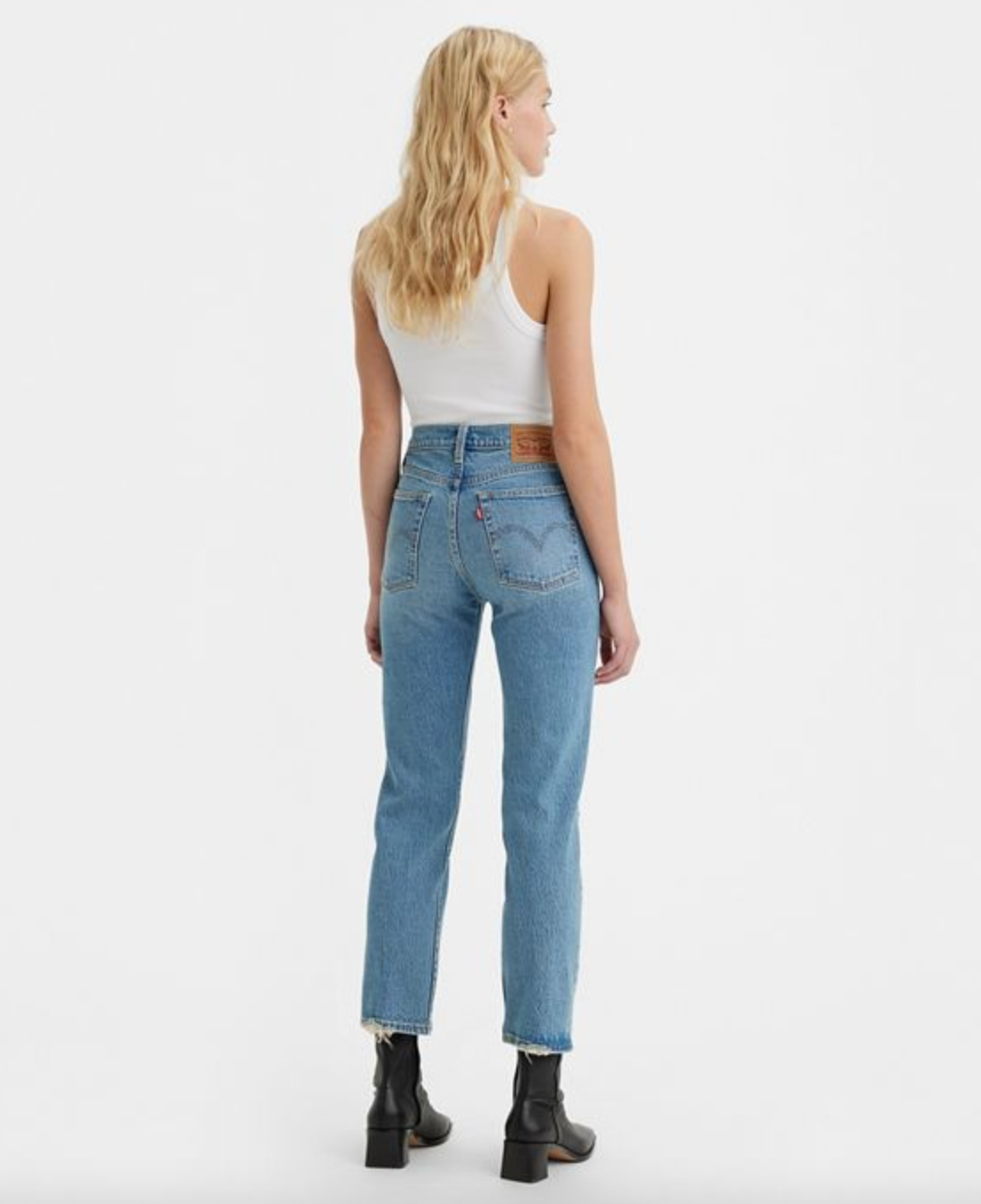 Back view of the Calling All Blues Wedgie Straight Jeans by Levi’s