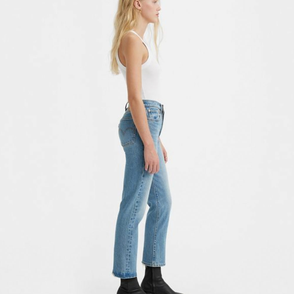 
                      
                        Side view of the Calling All Blues Wedgie Straight Jeans by Levi’s
                      
                    