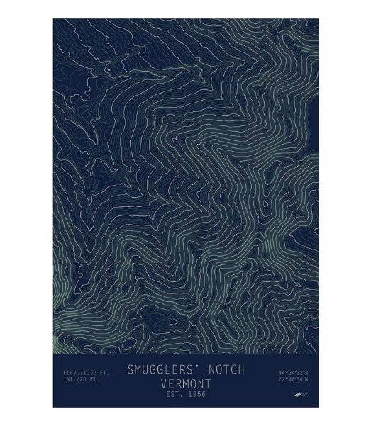 The Muir Way Smugglers Notch Print is the perfect gift for your Vermont mountain-loving friends. Find it at Harbour Thread in Burlington, VT!