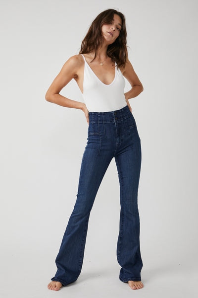 Free People Jayde Flare Jeans in Night Sky | Harbour Thread