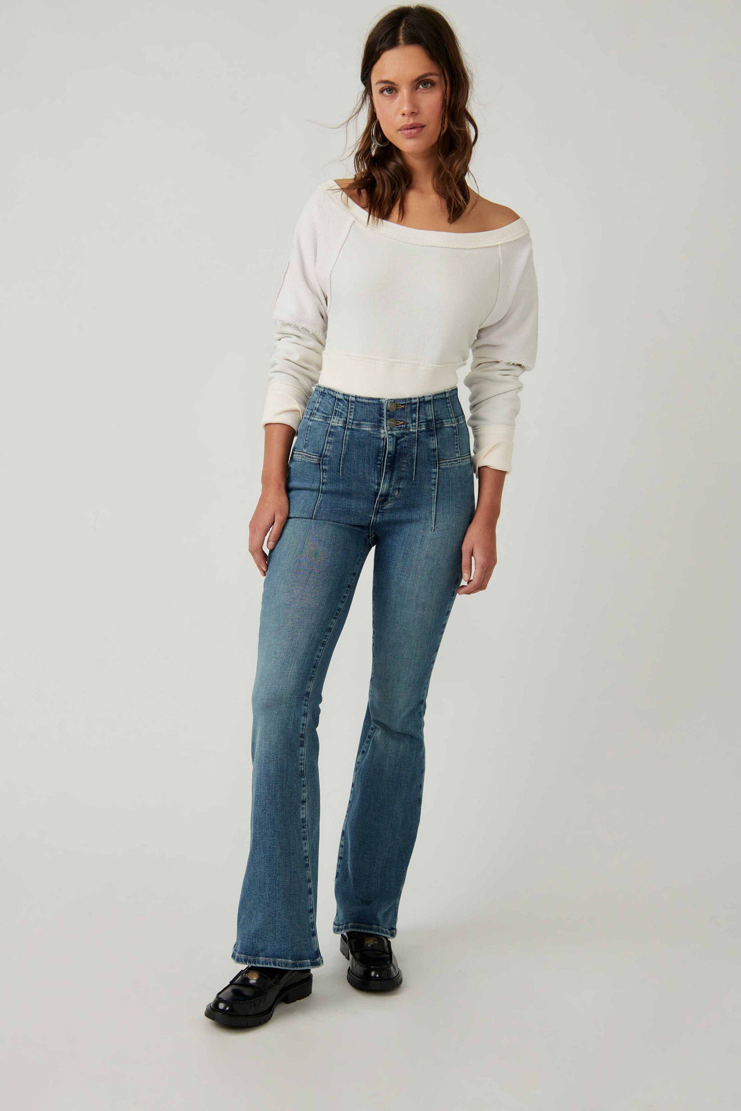 Free People Jayde Flare Jeans - Mermaid Blue