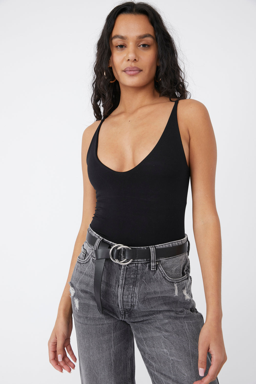 Free People Seamless V-Neck Cami - Black