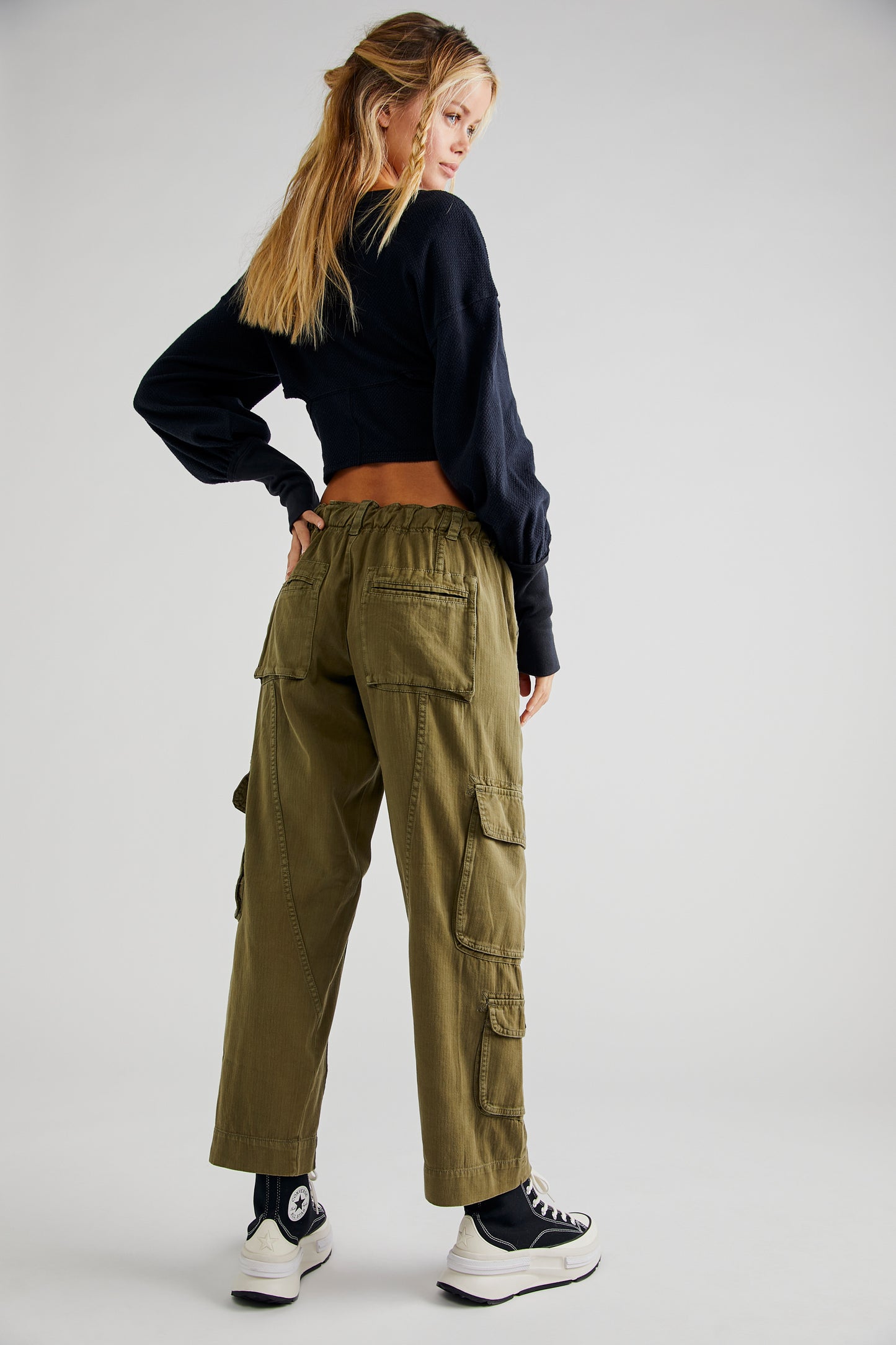 Free People Tahiti Cargo Pant - Dried Herb