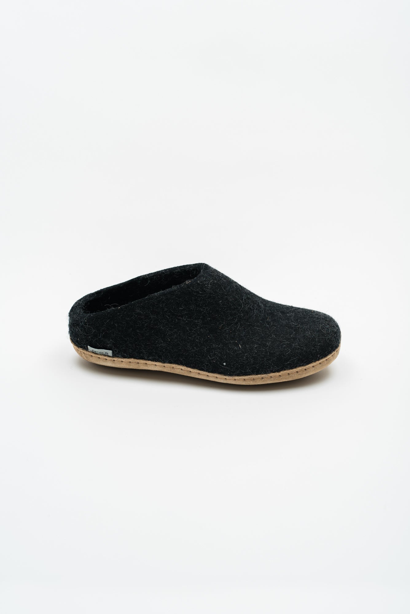 Glerups Open Heel Slipper - Charcoal Leather