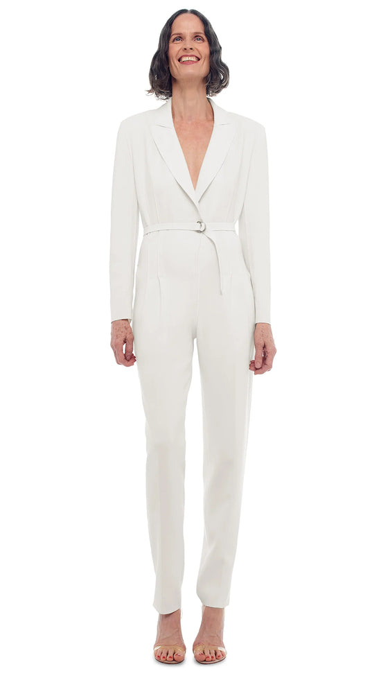 Norma Kamali Single Breasted Jumpsuit - Snow White