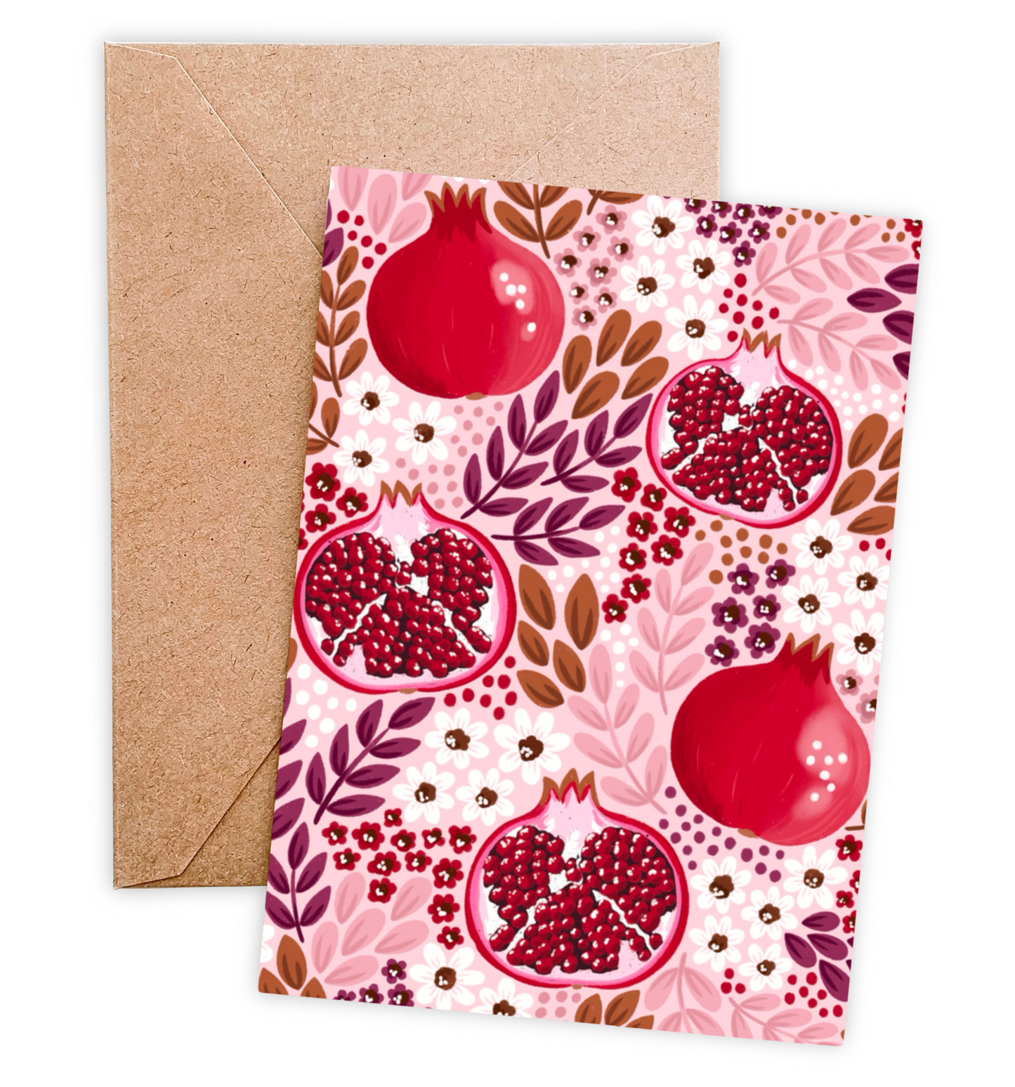 Load image into Gallery viewer, Pomegranate Floral Greeting Card
