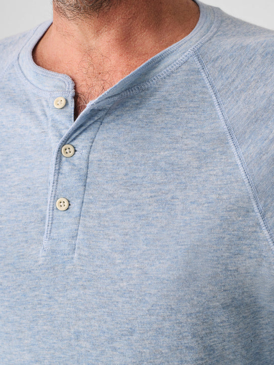 Load image into Gallery viewer, Faherty Cloud Cotton Long Sleeve Henley - Light Blue Heather
