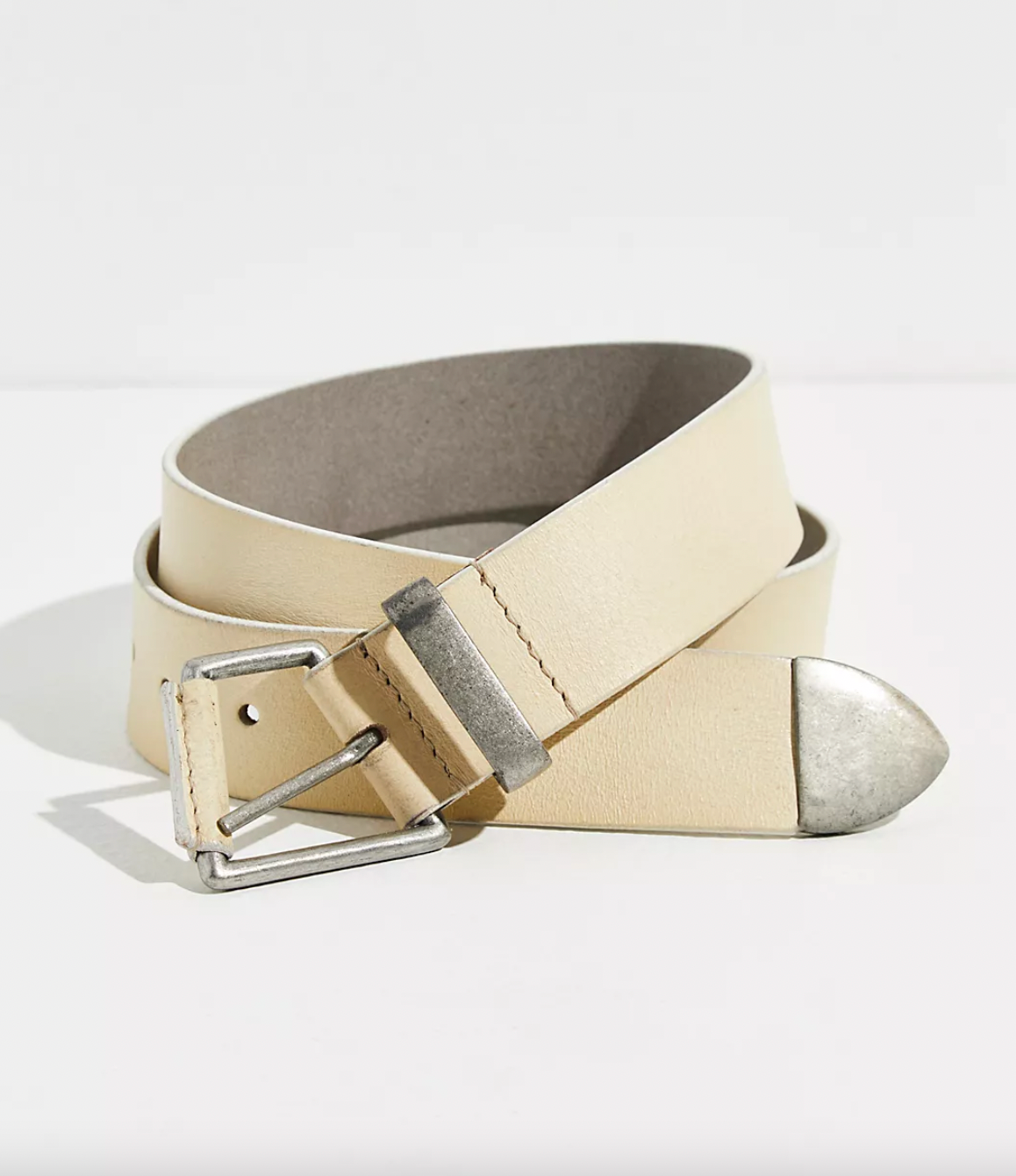 Free People Getty Leather Belt - Sun Faded Khaki