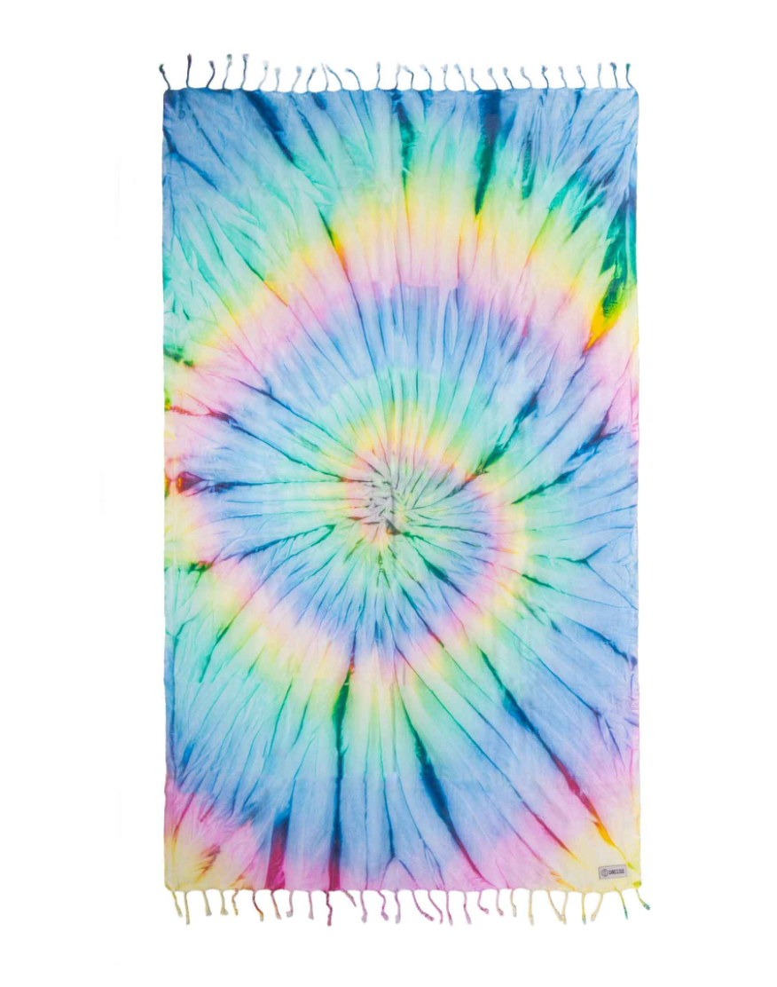 The Wanderlust Tie Dye Organic Turkish Cotton Beach Towel by Sand Cloud