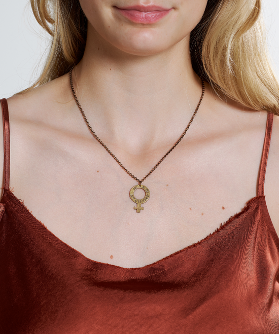 Jennifer Kahn My Body My Choice Pendant Necklace - Brass