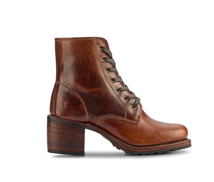 FRYE Sabrina 6G Lace Up Boot - Cognac