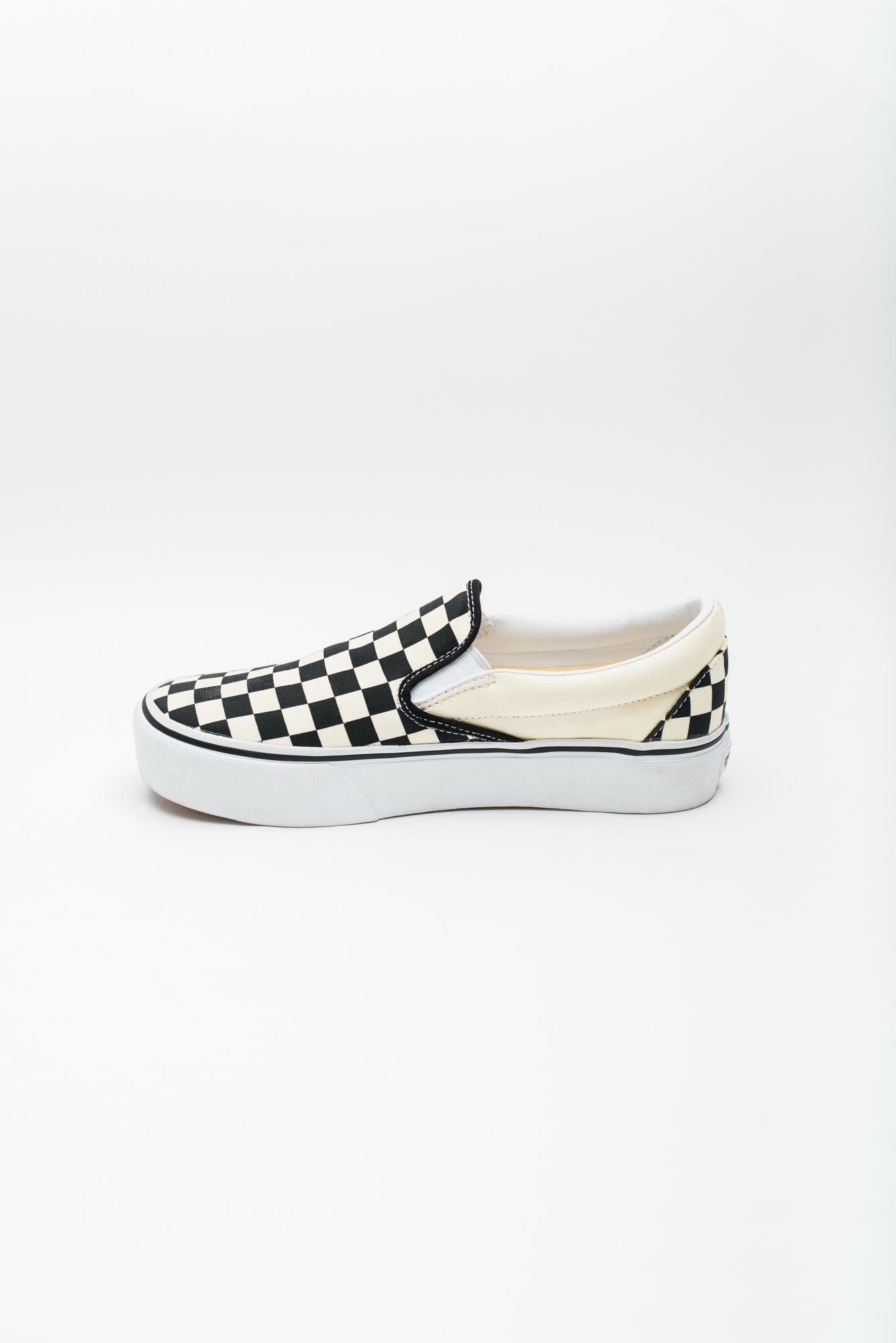Vans Women's Classic Slip-On Platform Sneaker - Black/White Checkerboard