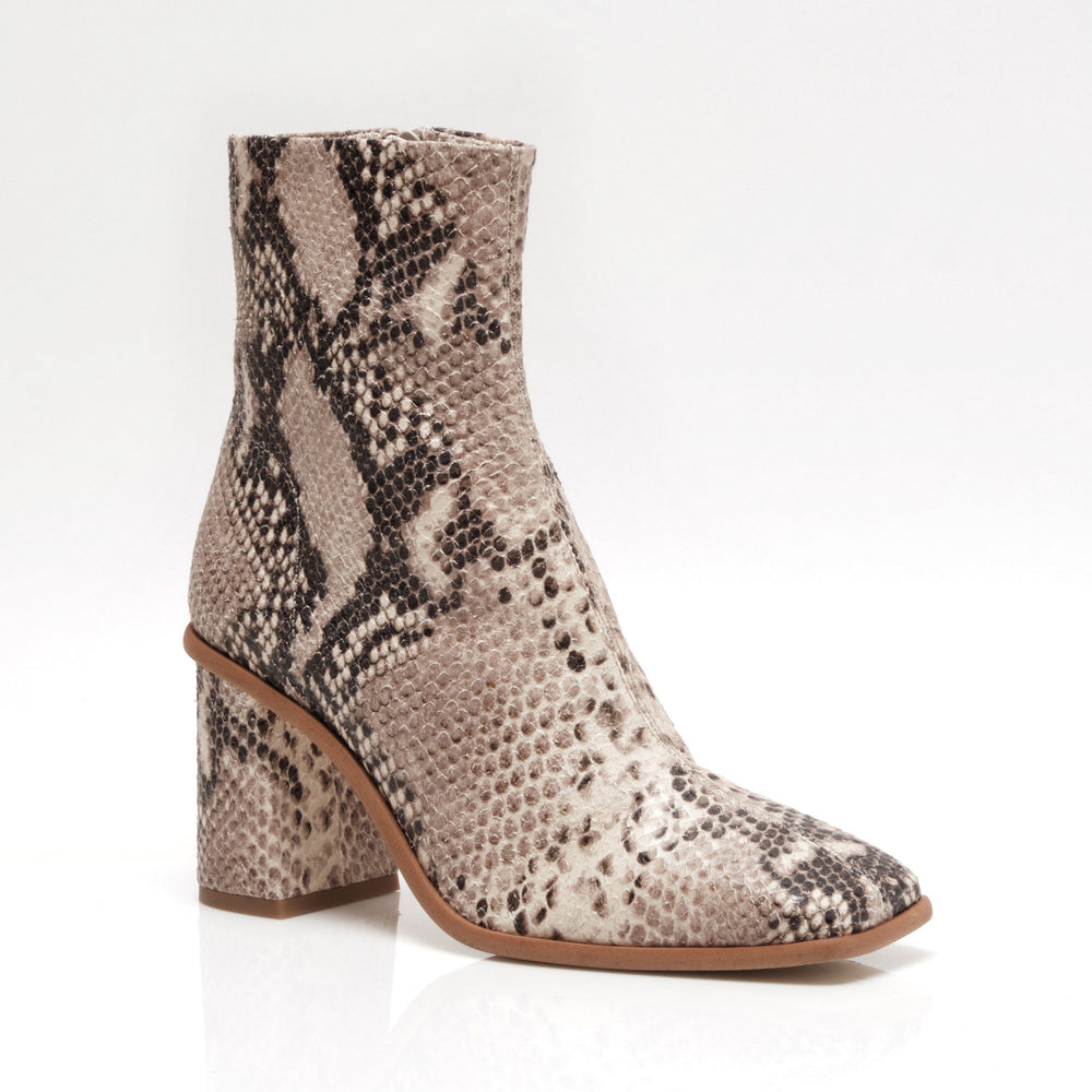 snake print ankle boot