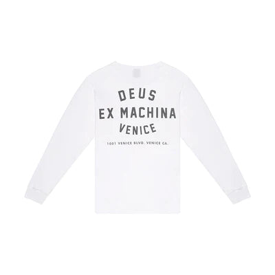 DEUS Venice Address Long Sleeve Tee - White | Harbour Thread