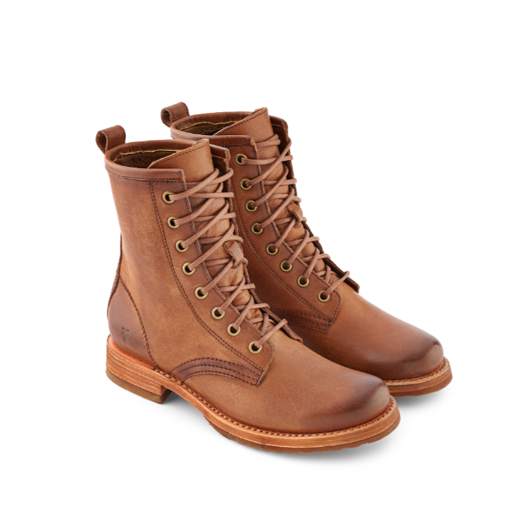 The Caramel Leather Veronica Combat Boot by FRYE