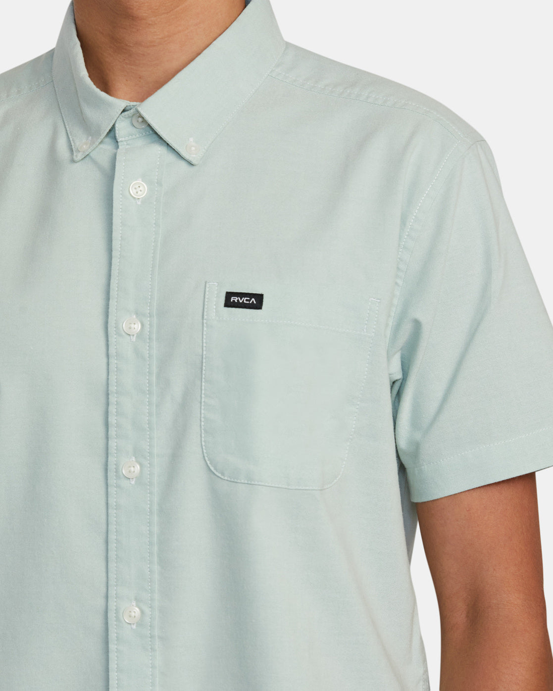 Load image into Gallery viewer, RVCA That&amp;#39;ll Do Stretch Short Sleeve Shirt - Green Haze
