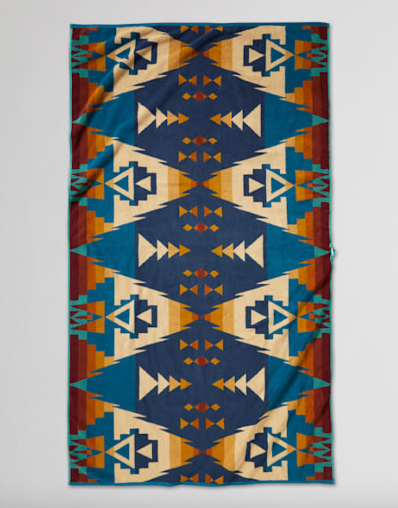 Pendleton Siskiyou Oversized Spa Towel - Tan Blue