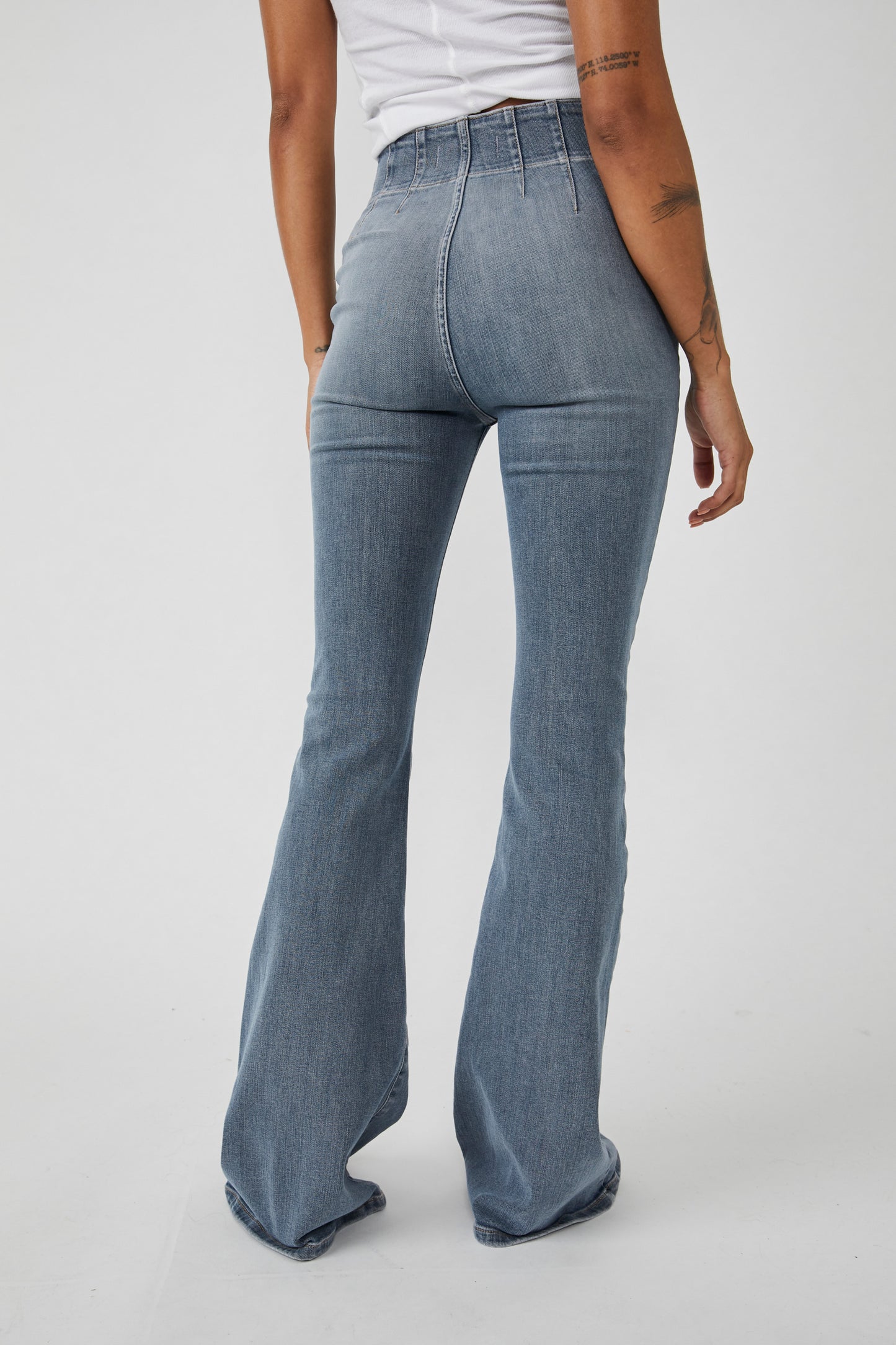 Free People Jayde Flare Jeans in Steel Blue