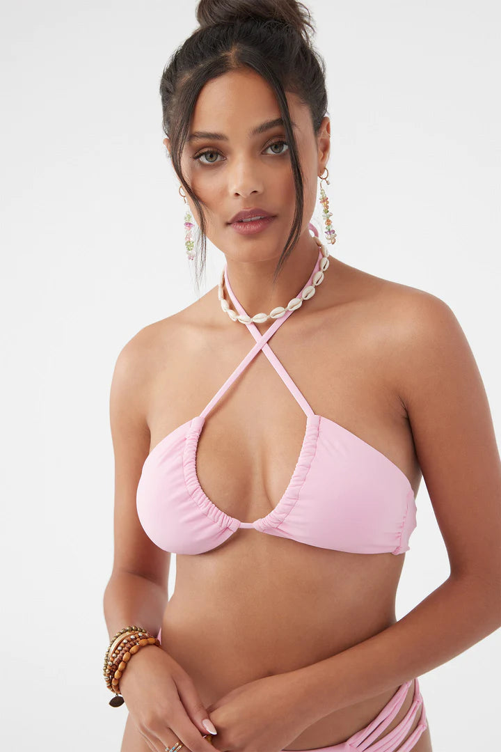 Load image into Gallery viewer, O&amp;#39;Neill Saltwater Solids Embry Bikini Top - Pink
