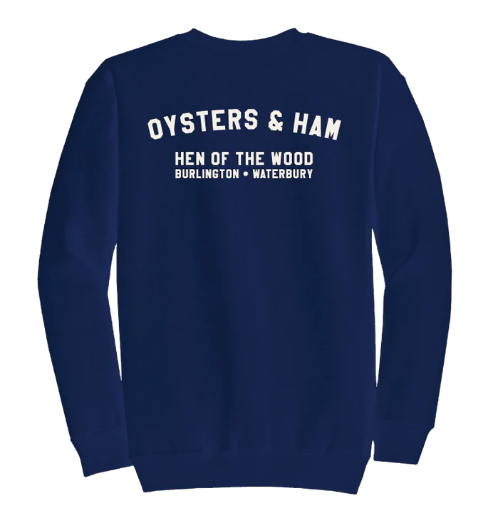 Hen of the Wood Oysters and Ham Crewneck Sweatshirt - Navy